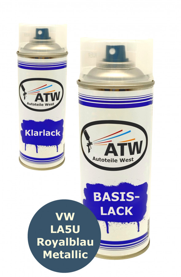 Autolack für VW LA5U Royalblau Metallic+400ml Klarlack Set
